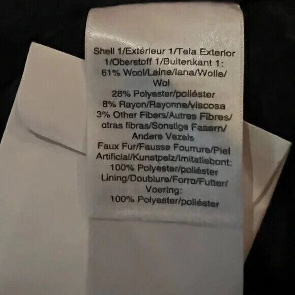 DKNY Women's Faux-Fur-Pocket Walker Coat Black Wool Blend Plus Size 3X NWT - Picture 8 of 10